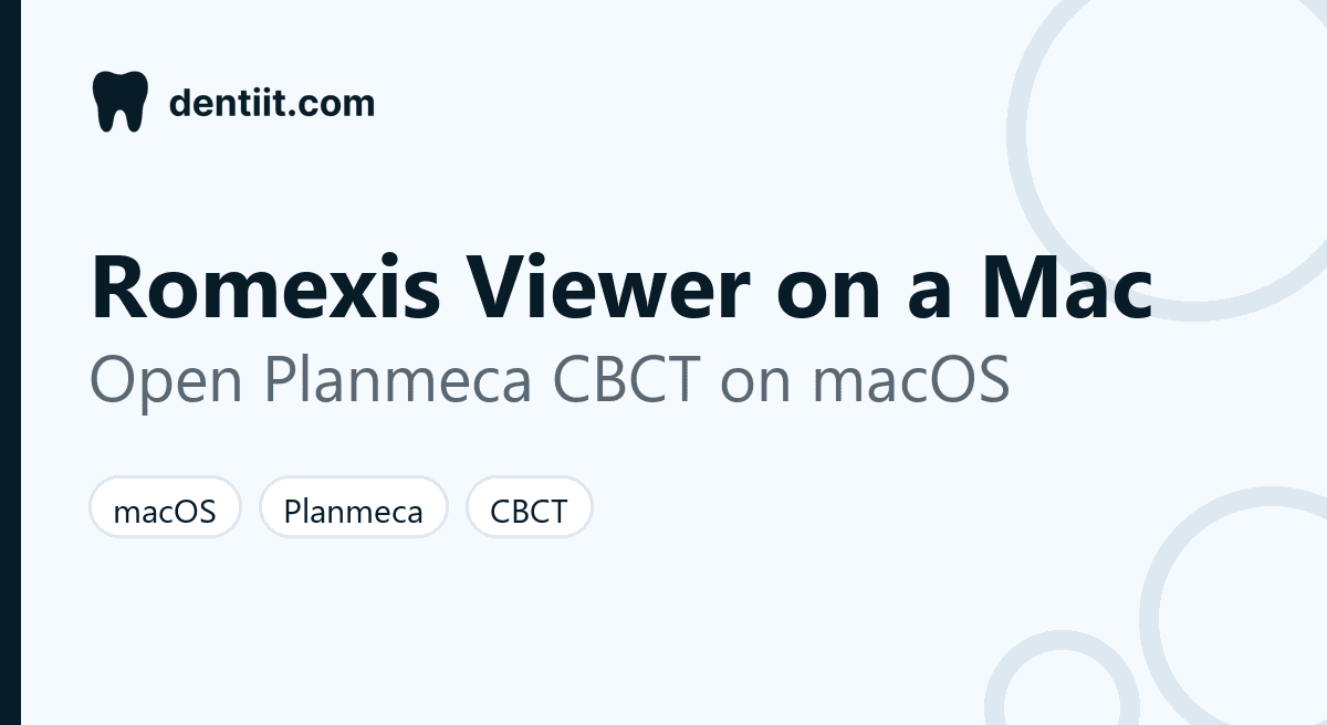 Cover for a guide to opening Planmeca Romexis Viewer and CBCT scans on a Mac