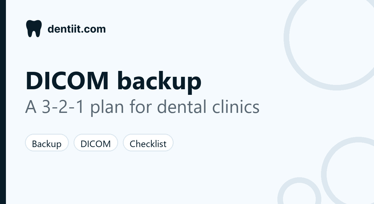 Cover for a guide to backing up DICOM and CBCT images in a dental clinic with a 3-2-1 plan